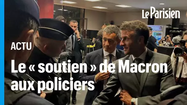 Pour sa première sortie depuis les émeutes, Emmanuel Macron rend visite aux forces de l'ordre