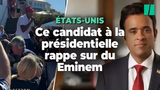 Vivek Ramaswamy, candidat républicain à la présidentielle, a rappé sur du Eminem en meeting