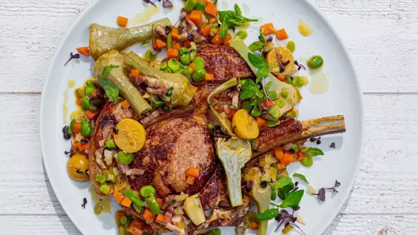 RECETTE #44 - Côtes de veau, fèves et artichauts au citron confit - Fabrice Mignot