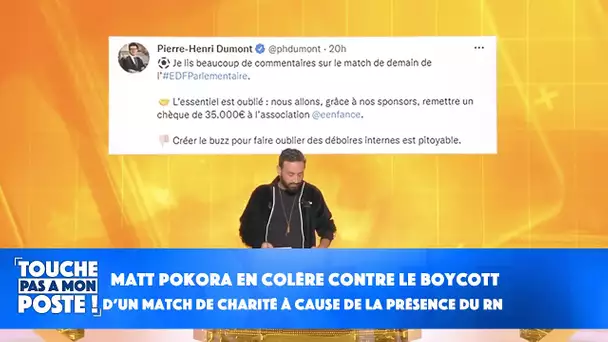 Matt Pokora en colère contre le boycott d’un match de charité à cause de la présence du RN