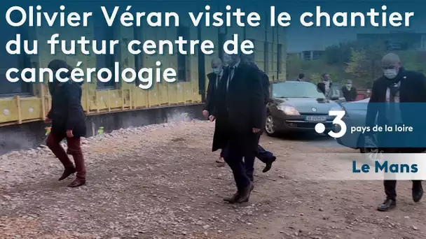 Olivier Véran en visite sur le chantier du futur centre de cancérologie du Mans