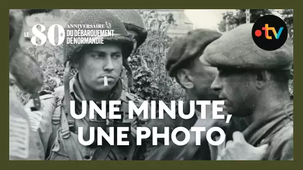 80ᵉ anniversaire du Débarquement : un parachutiste américain interroge des civils