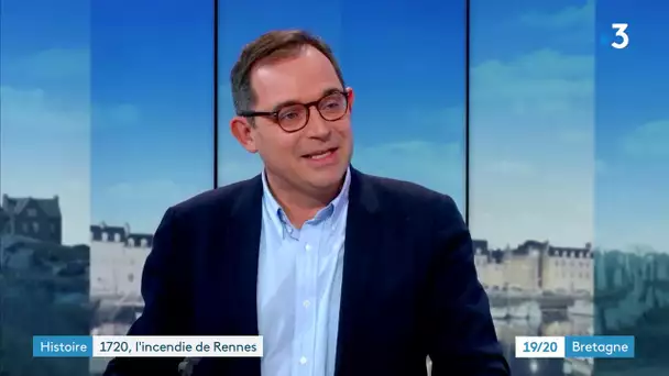 Gauthier Aubert, historien à Rennes 2, Co-auteur  du livre "Rennes, l'incendie de 1720"