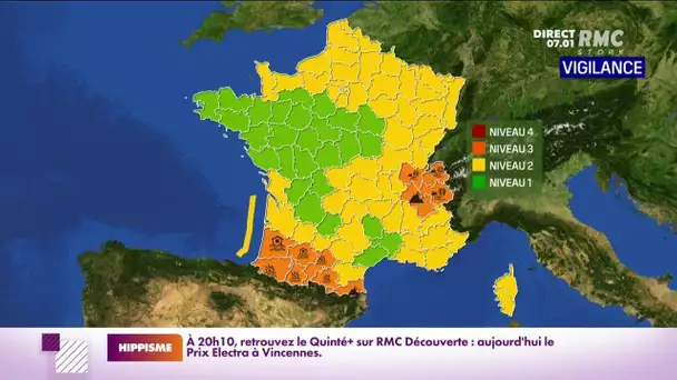 Météo : 11 départements ont été placés en vigilance orange