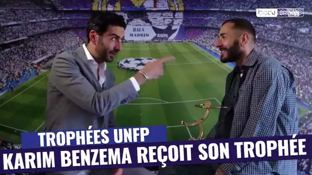 Trophées UNFP : Karim Benzema reçoit son trophée de meilleur joueur français évoluant à l'étranger
