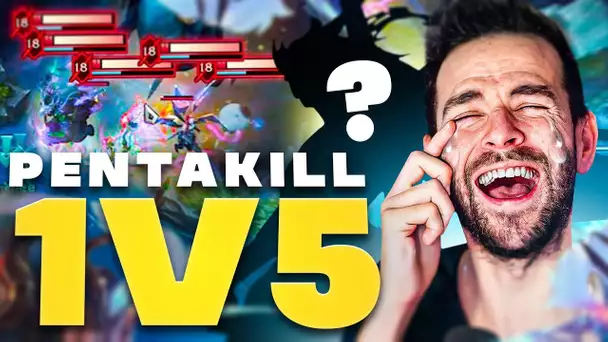 PENTAKILL 1v5 AVEC LE CHAMPION QUI A LE PLUS DE DÉGAT DU JEU !? (vive les KS?)