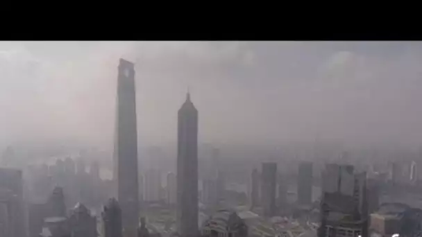Chine, Shanghai : chantier de la Shanghai World Financial Center