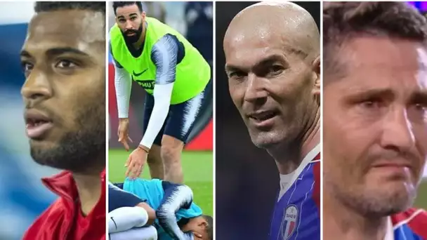 Mbappe défend Rami. Zidane depasse Giroud avec but coup franc. Sidibe Lemar Atletico lizarazu larmes