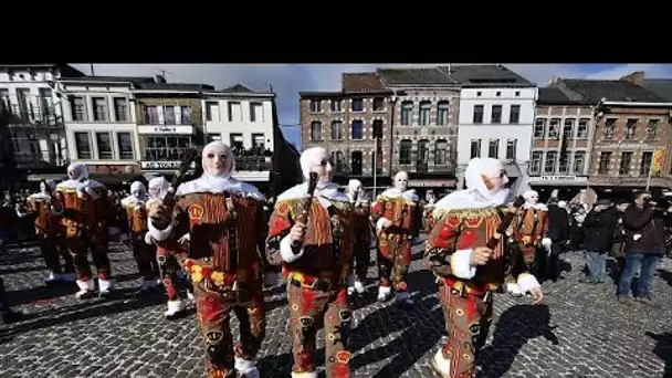 Sans son traditionnel carnaval, la ville belge de Binche fait grise mine