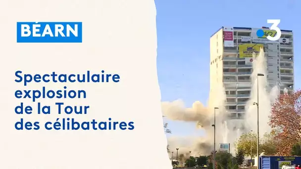 Béarn : explosion de la tour des célibataires de Mourenx