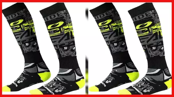O'Neal PRO MX Adult Sock RIDE, Black/Neon Yellow, One Size