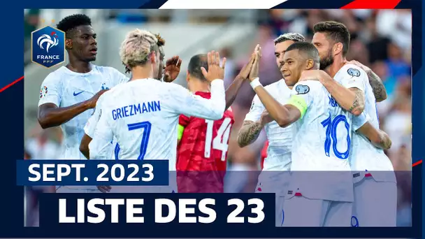 Les 23 pour le stage de septembre, Equipe de France I FFF 2023