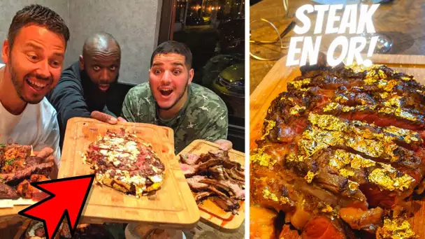 Un STEAK en OR comme RIBERY pour la BRIGADE : GOLD STEAK! - VLOG #1064