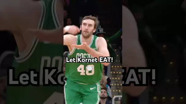 Luke Kornet works hard for two & has a great celly after! 🤣🍽️|#Shorts