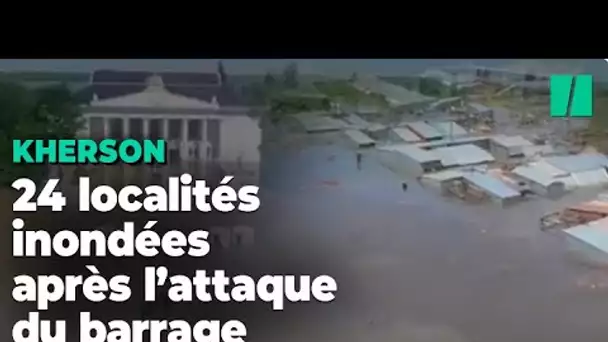 Les images des inondations qui touchent Kherson après la destruction du barrage