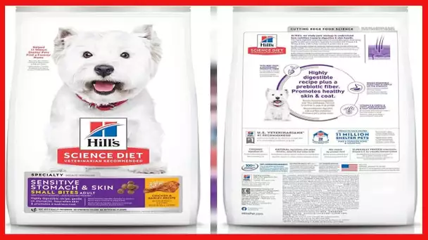 Hill's Science Diet Adult Sensitive Stomach and Skin, Small Bites Dry Dog Food, Chicken & Barley
