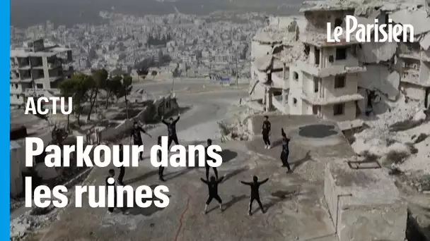 Des jeunes syriens pratiquent le parkour dans les ruines d’une ville ravagée par la guerre