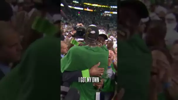 Paul Pierce & KG share a moment with Bill Russell after winning the 2008 #NBAFinals!
