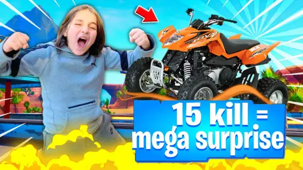 15 KILLS = UNE MÉGA SURPRISE POUR CE GAMIN SUR FORTNITE !