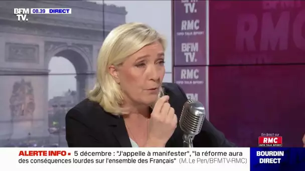 Marine Le Pen compare la réforme des retraites française à celle de la Suède et s'en inquiète