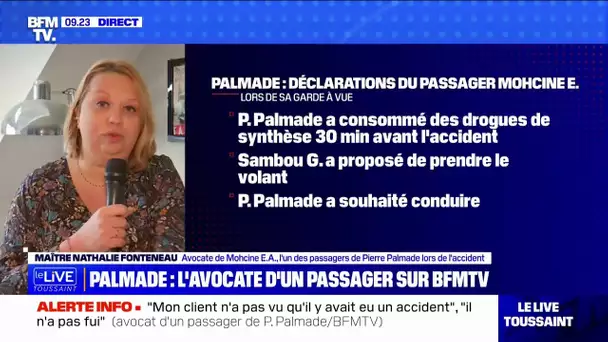 "Il n'a pas pris la fuite": l'avocate d'un des passagers de Pierre Palmade s'exprime sur BFMTV