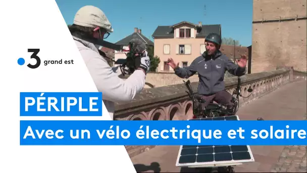 A bord de son vélo électrique et solaire, Jérôme Zindy parcours 100 kilomètres autour de Strasbourg
