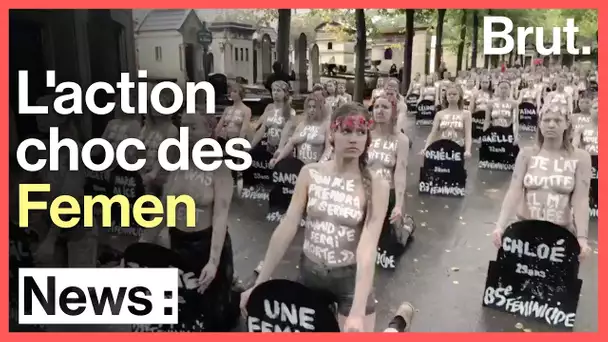Féminicides : les coulisses de l'action choc des Femen dans un cimetière