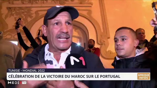 Tunisie : célébration de la victoire du Maroc sur le Portugal