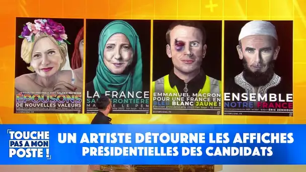 Un artiste détourne les affiches présidentielles des candidats