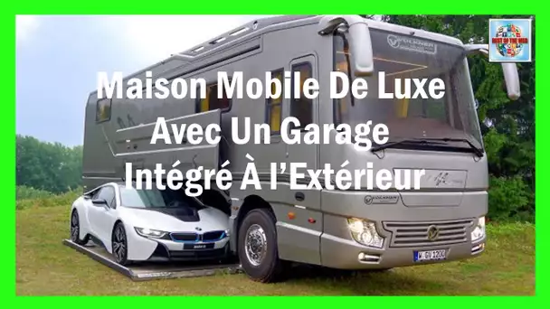 Maison mobile de luxe avec un garage intégré à l'extérieur