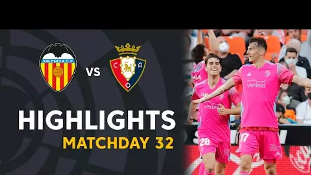 Resumen de Valencia CF vs CA Osasuna (1-2)