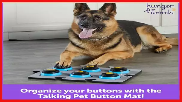 Hunger For Words Talking Pet Button Mat - 1 Piece Single Mat Holds Up to 6 Buttons, Talking Dog