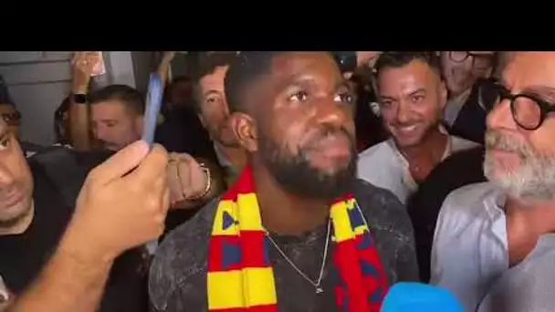 Les larmes de Samuel Umtiti, accueilli en Italie par un véritable bain de foule en Italie