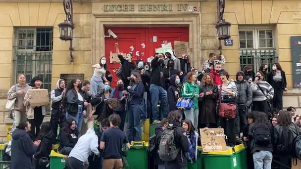 «Le lycée de Macron est dans la rue!» : une entrée d'Henri IV bloquée par des élèves