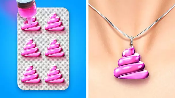 INCROYABLES BIJOUX DIY || CRÉATIONS AVEC DE LA COLLE CHAUDE, DE LA RÉSINE ÉPOXY ET UN STYLO 3D