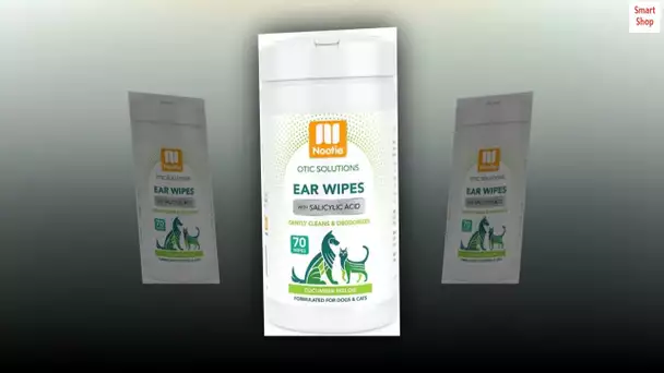 Nootie Dog & Cat Ear Wipes with Salycyclic Acid- Cucmber Melon - 70 Wipes - Vegan Friendly - Sold