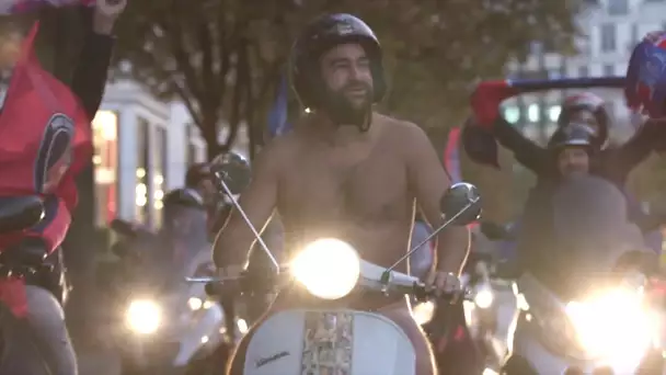 A VOIR: Il descend les Champs-Élysées à oilpé sur son scoot