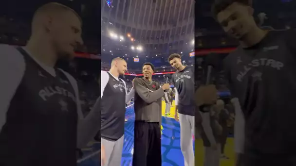 Trey’s interview with Wemby got crashed by Jokić 🤣