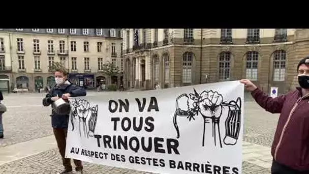 "On va tous trinquer" , les restaurateurs tapent sur des casseroles devant la mairie de Rennes