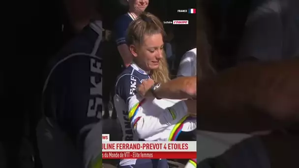 Les larmes de Pauline Ferrand-Prévot, après son 4e titre de championne du monde ! #shorts #bike