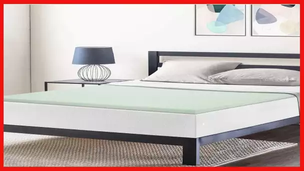 Best Price Mattress 1.5 Inch Ventilated Memory Foam Mattress Topper, Calming Green Tea Infusion