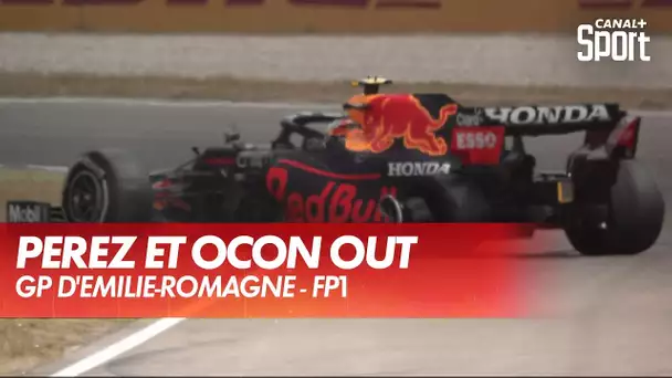 Accrochage entre Perez et Ocon en FP1 - GP d'Emilie-Romagne