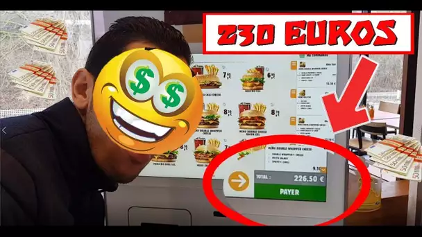 IL COMMANDE POUR 230EUROS DE BURGER KING ! DÉGUSTATION AVEC MYRIAM