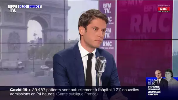 Gabriel Attal face à Apolline de Malherbe sur RMC et BFMTV