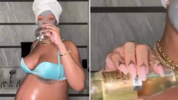 Rihanna enceinte, buvant une flûte dans sa salle de bain ? Cette vidéo qui fait polémique...