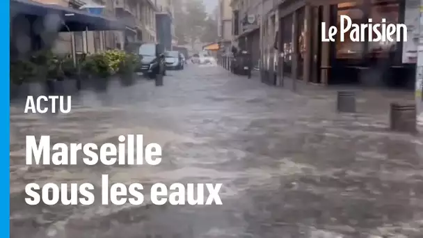 Marseille frappée par des pluies torrentielles, le Vieux-Port noyé sous les eaux