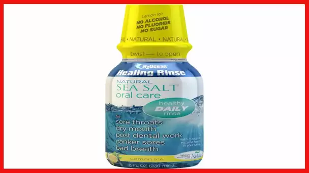 H2Ocean Healing Rinse Mouthwash- Great Tasting Sea Salt & Xylitol Mouth Wash for Fresh Breath & Dry