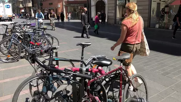 Les vélos sont de plus en plus nombreux dans le centre ville de Toulouse