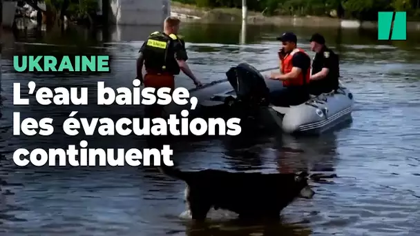 En Ukraine, quatre jours après l'explosion du barrage, le niveau d'eau commence à baisser