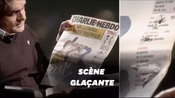 Riss de Charlie Hebdo dévoile le journal criblé par les balles de l'attentat